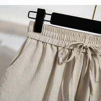 Plus Size Summer Shorts For Women 2025 Summer Ice Silk Drawstring Large Size Loose Shorts Women Korean Streetwear Shorts Female - Image 5