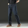 Classic Straight Men's Jeans Autumn Thick Business Casual Retro Washed Denim Pants High Quality Loose Comfort Trousers Gray Blue 4
