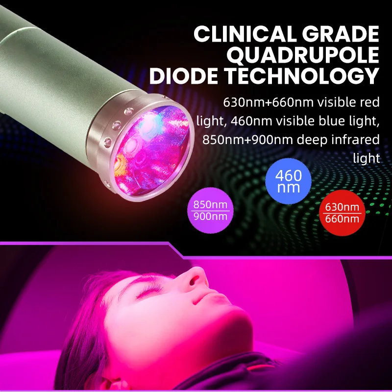 Cold Sore Treatment Device Infrared&Red Light Therapy Lamp for Canker Sore Lips Nose Ear Hands Joint Knee Feet Body Pain Relief - immagine 2