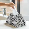 Custom Jack Skellington Facial Tissue Box Cover Rectangular Christmas Nightmare PU Leather Tissue Box Holder for Car Bathroom 6
