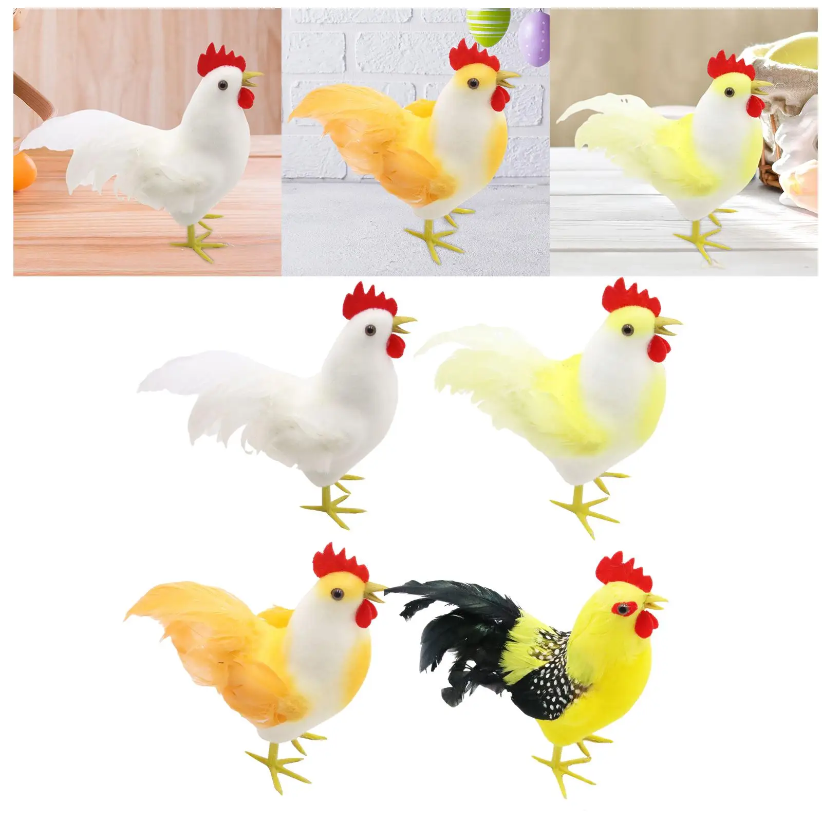 Rooster Sculpture Chicken Outdoor Statues for Home Art Ornaments Farmhouse