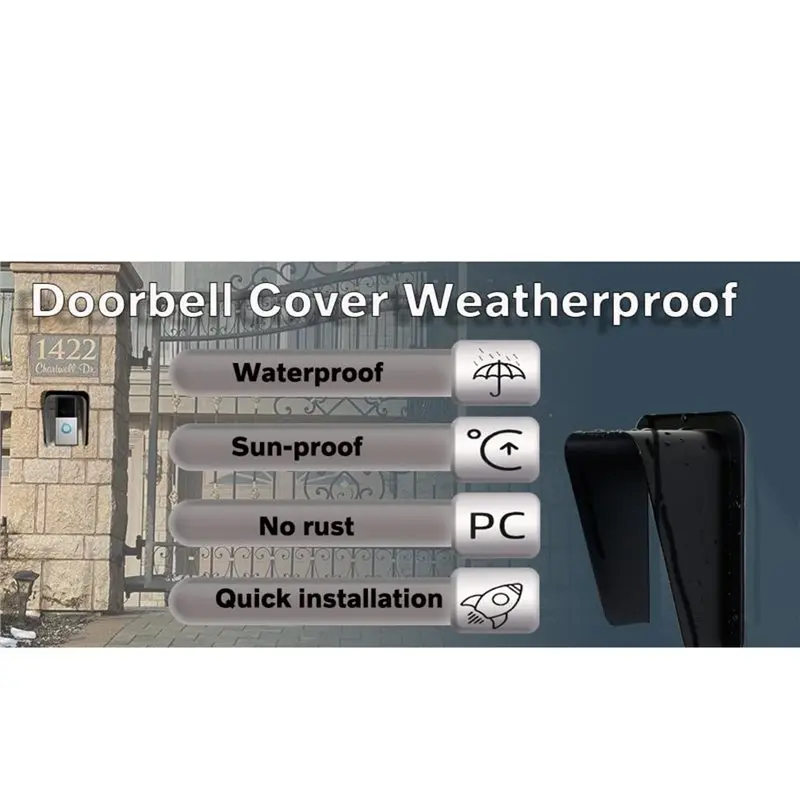 Y17A 도어벨 보호 커버 링 차임용, 대형 방수 ABS 도어벨 레인 커버, 키패드 레인 커버