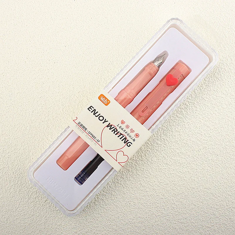 작은 화이트 도트 605 브랜드 만년필, 플라스틱 잉크 펜, EF 펜촉 문구, 사무실 학용품, 필기 선물