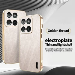 High - End Electroplated Magnetic Gold Wire Texture Shockproof Case for Motorola Edge 60s (Gold)