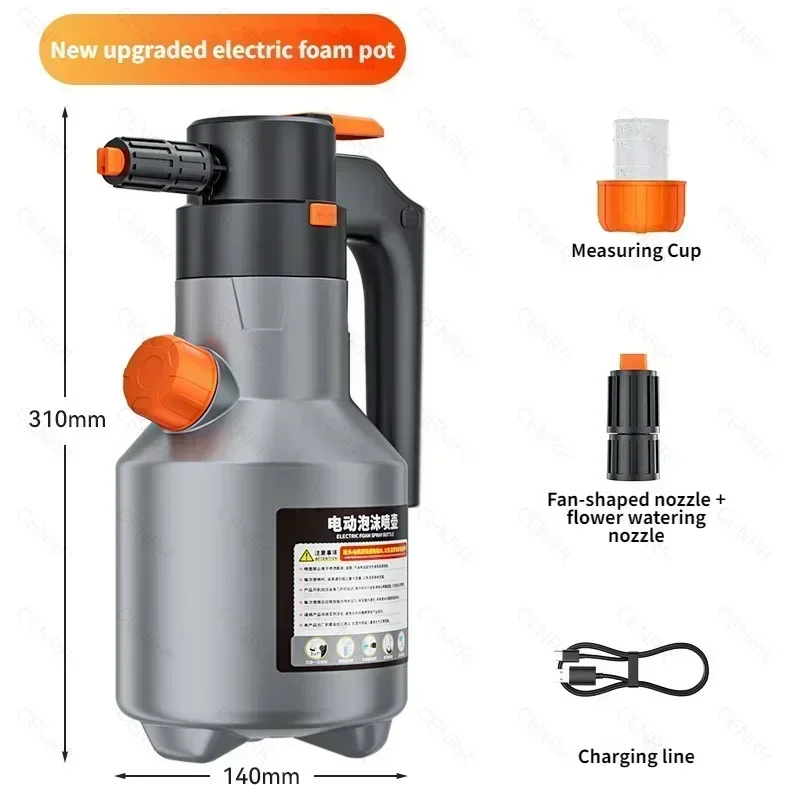 CENRR 2L Electric Foam Sprayer Professional Motorized  Foam Gun Handheld Car Wash Sprayer for Car Snow Cannon Car Accessories 6
