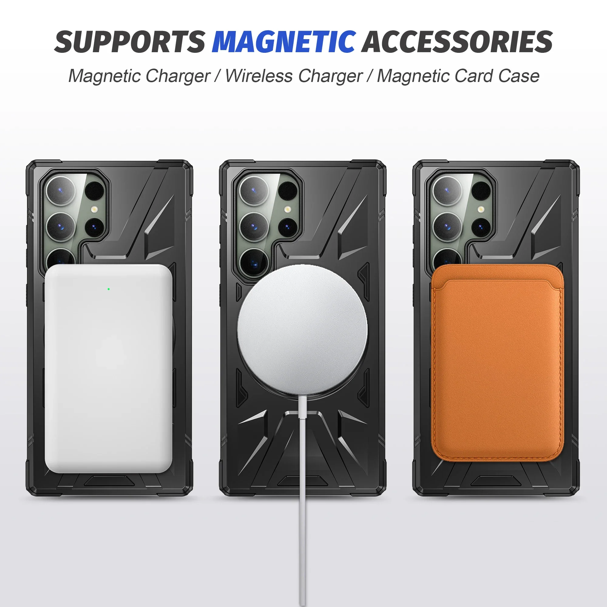 Magnetic Ring Holder Protective Stand Case with Kickstand Feature