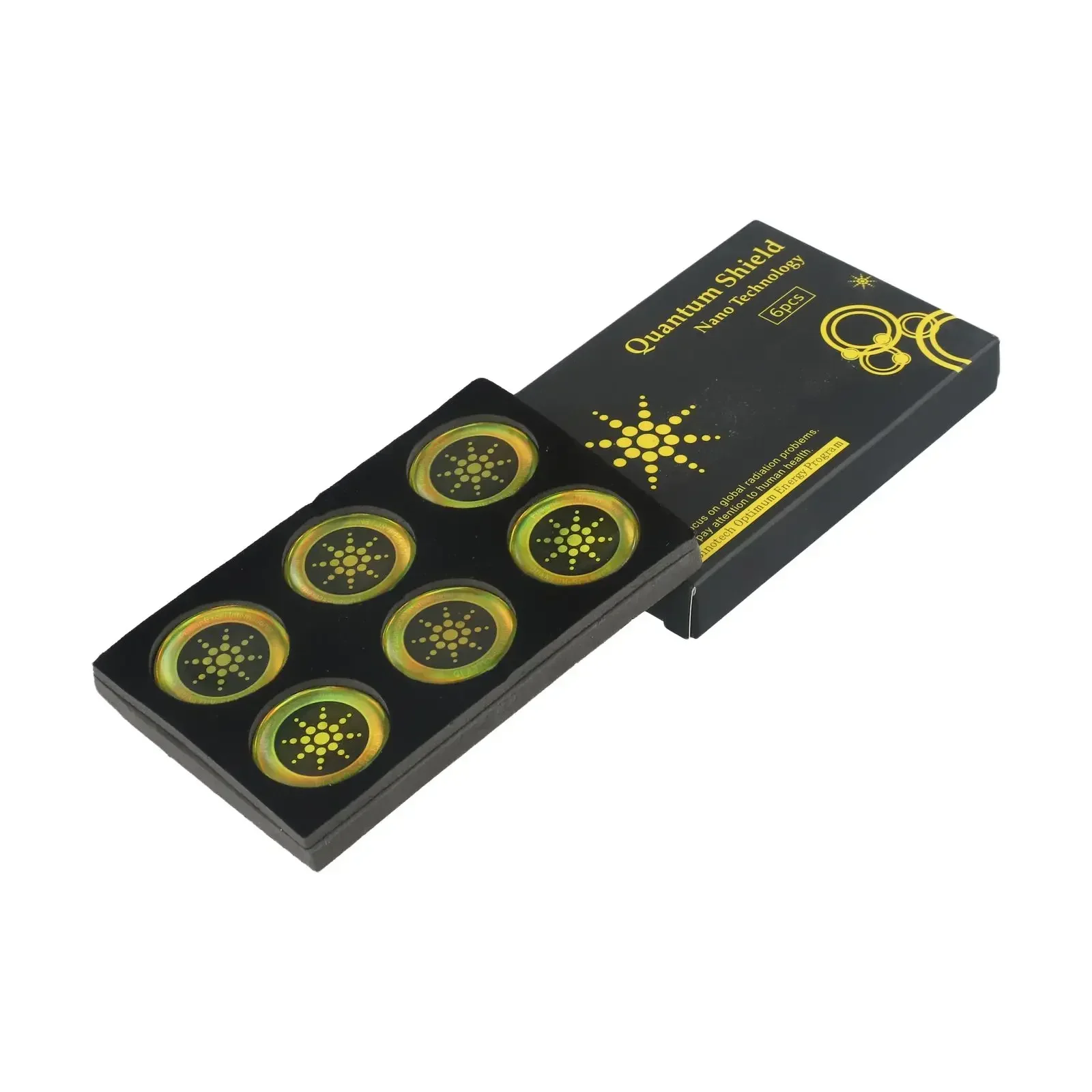 Quantum Anti Radiation Shield 5G EMF Protection Phones Laptops 6 Stickers Golden Circular Household Appliance Sticker