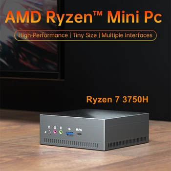 TOPTON NUC AMD Mini PC Ryzen 7 3750H Vega Graphic 2*DDR4 NVMe SSD Desktop Gaming Computer Windows 11 10 Pro 3x4K HTPC WiFi BT