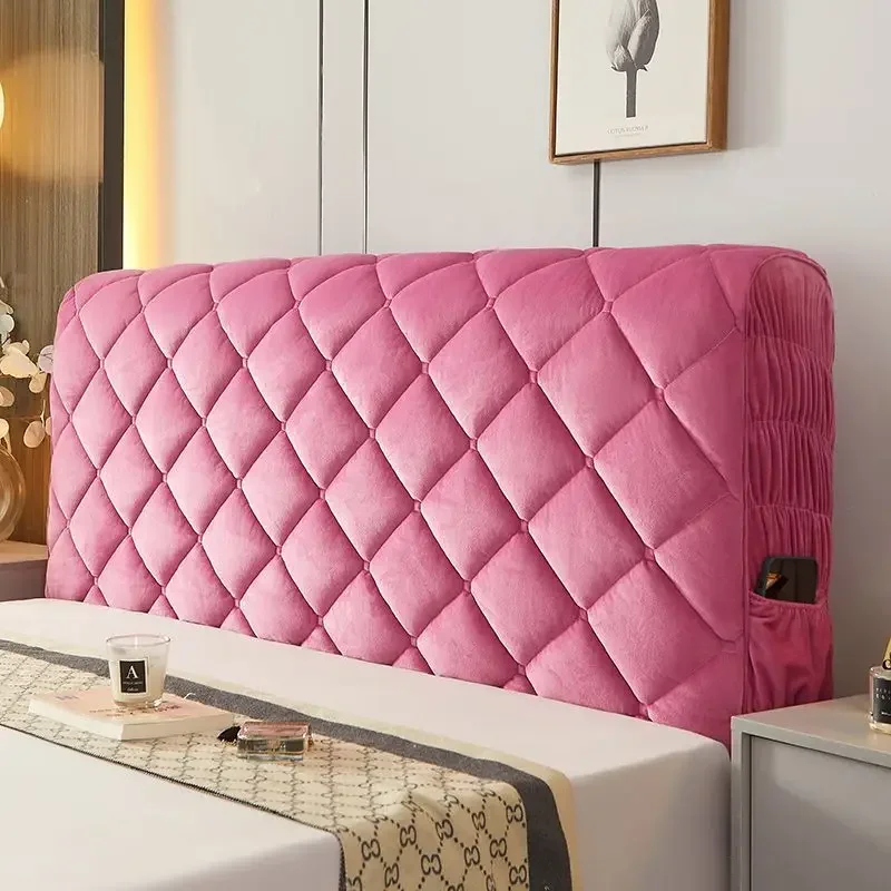 Soft Velvet Bed Headboard Cover Anti-Dust Thicken Back Protector