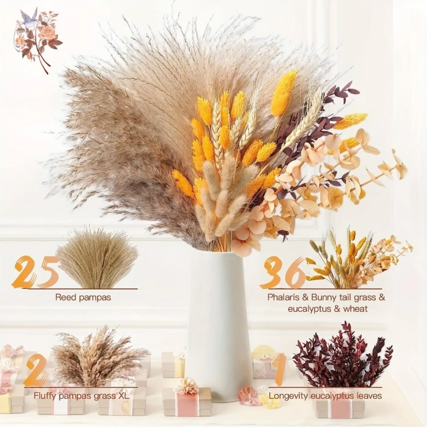 Lush Pampas Grass Bouquets for Elegant Floral Arrangements and Home Decor