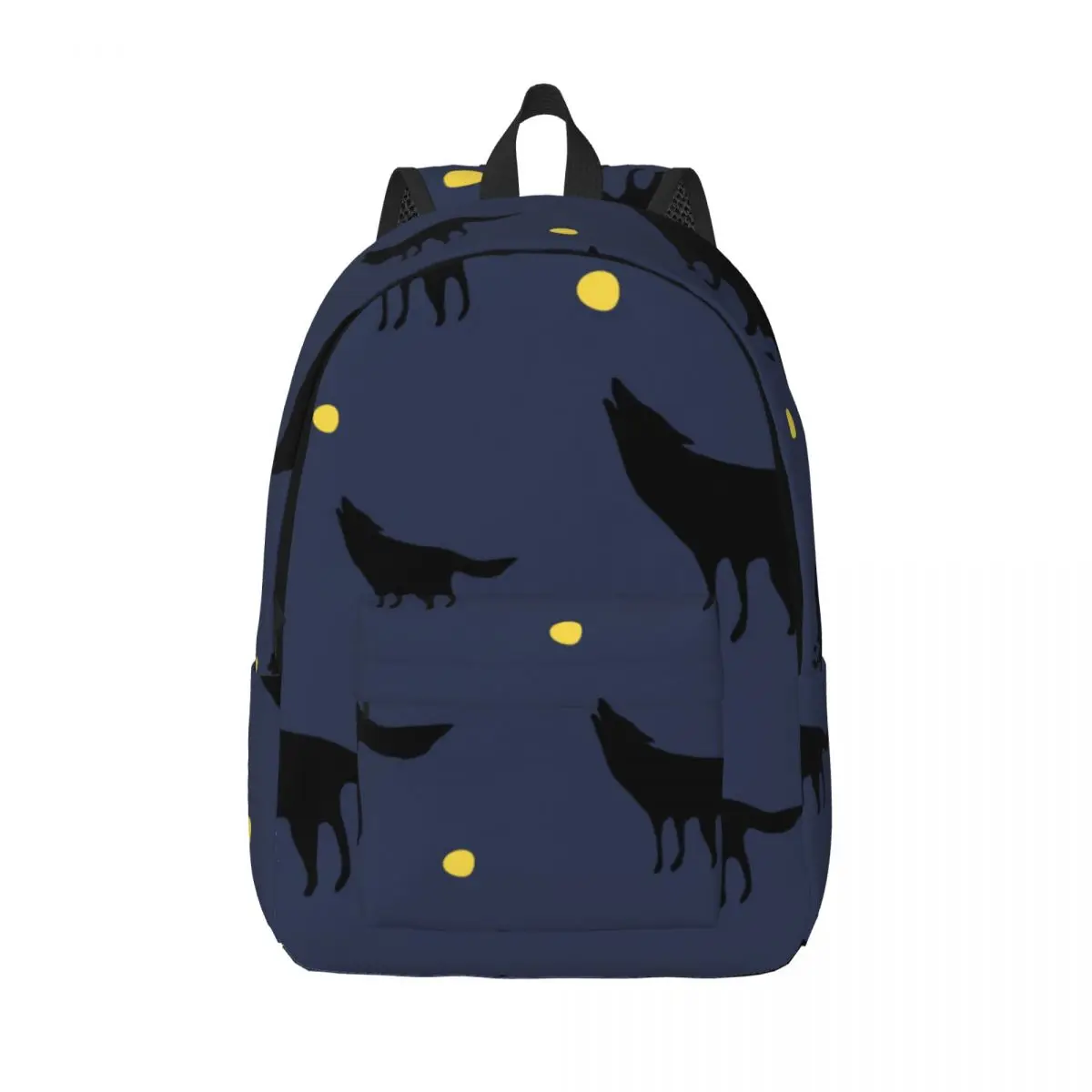 

Студенческая сумка, черный рюкзак с мультяшным волком, легкий рюкзак для родителей и детей, сумка для ноутбука для пары