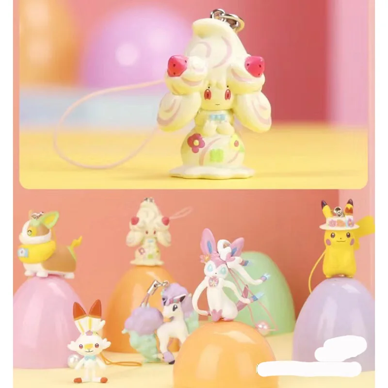 Pokemon Gashapon Toys Pikachu Alcremie Sylvion Scorbunny Yamper Model Ornament Limited Edition Ciondolo Giocattoli