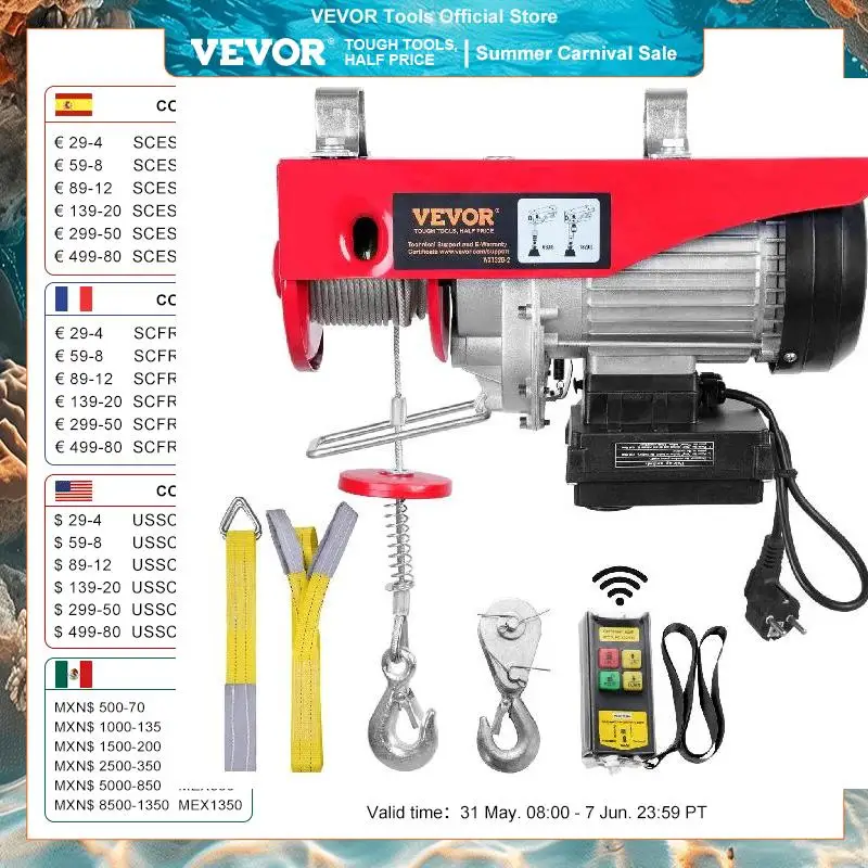 thumbnail image 2 of Rengue Electric Hoist - 1320 Lbs Lifting Capacity Power Lift For Heavy Duty Jobs 2 of 9