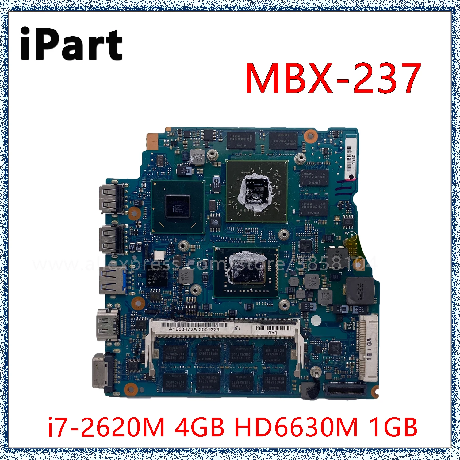 

Материнская плата для ноутбука Sony VPCSE с процессором I7-2620M 4 ГБ ОЗУ HD6630M 1 ГБ GPU A1863472A