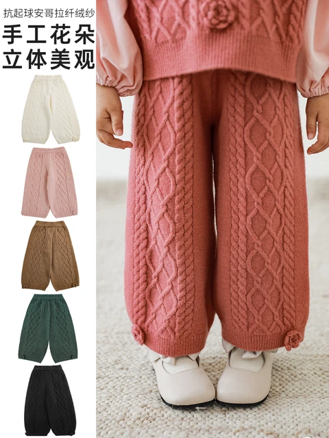 Knitted Pants Children Style, Knitted Cuffs Child Pants