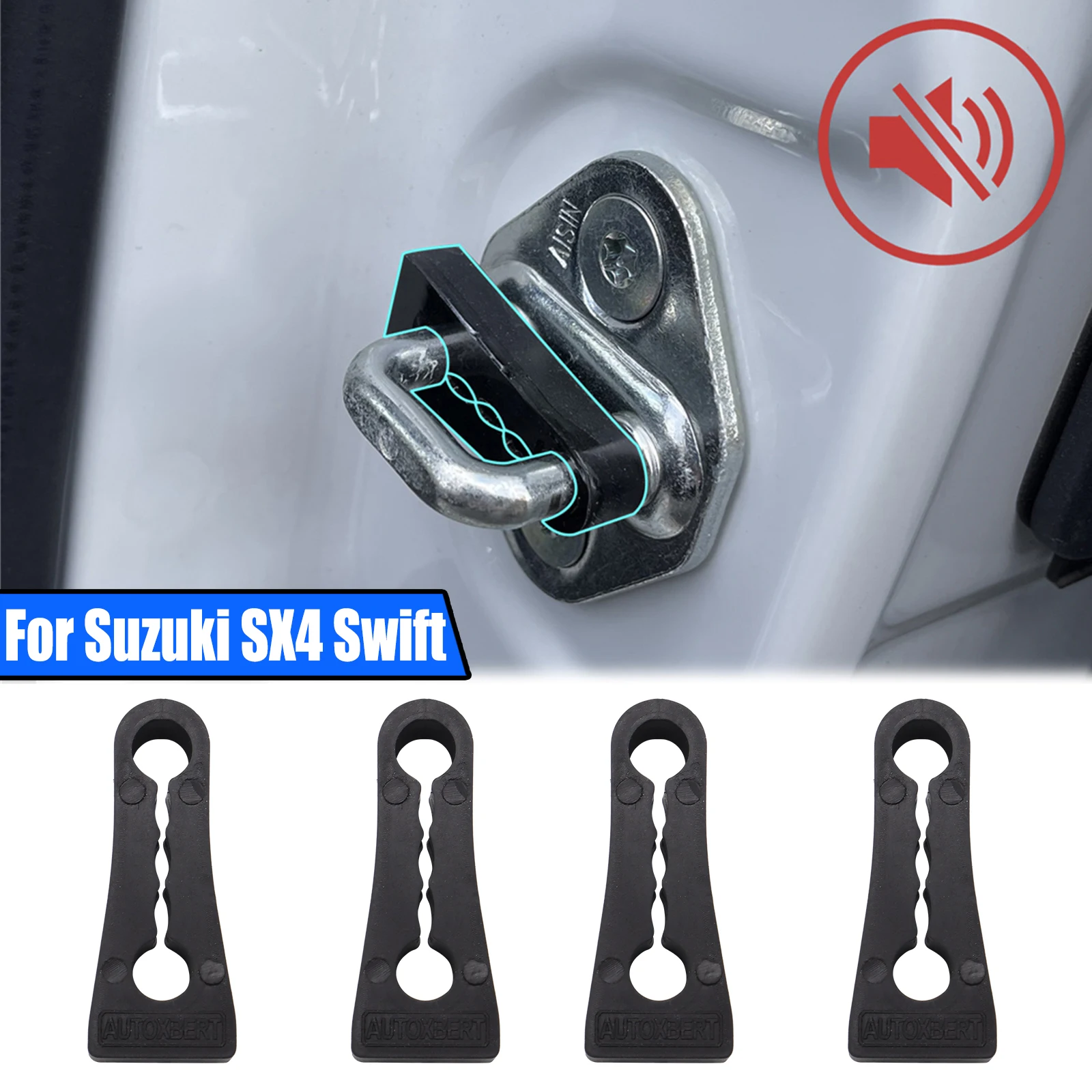 Door Lock Damper Sound Damper Door Locker For Suzuki SX4 S-Cross Swift Neo Baleno 2006 2007 2008 Rattling STOP Soundproof