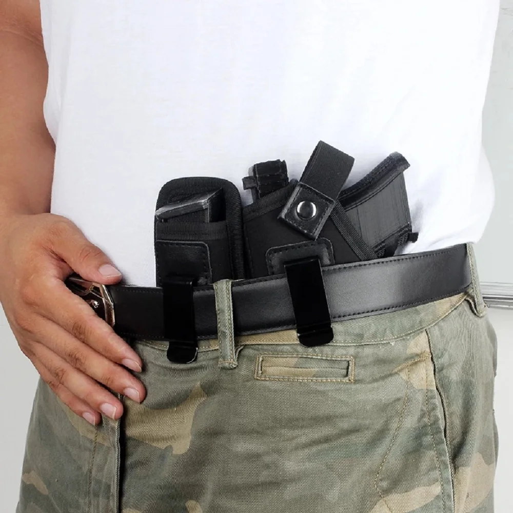 Pistol Holster Universal Holster Concealed Carry Holster Waistband Metal Clip IWB OWB Airgun Bag Suitable for all sizes of pistols