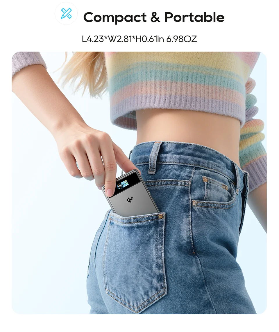 Kuulaa Qi2 Magnetic Power Bank 10000mAh Stand PD 20W