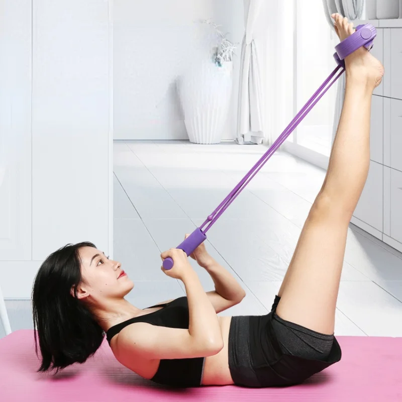 4 benzi elastice de tragere pentru exerciții, vâslit, burtă, bandă de rezistență, sală de sport, antrenament, echipamente de fitness_voghion.com