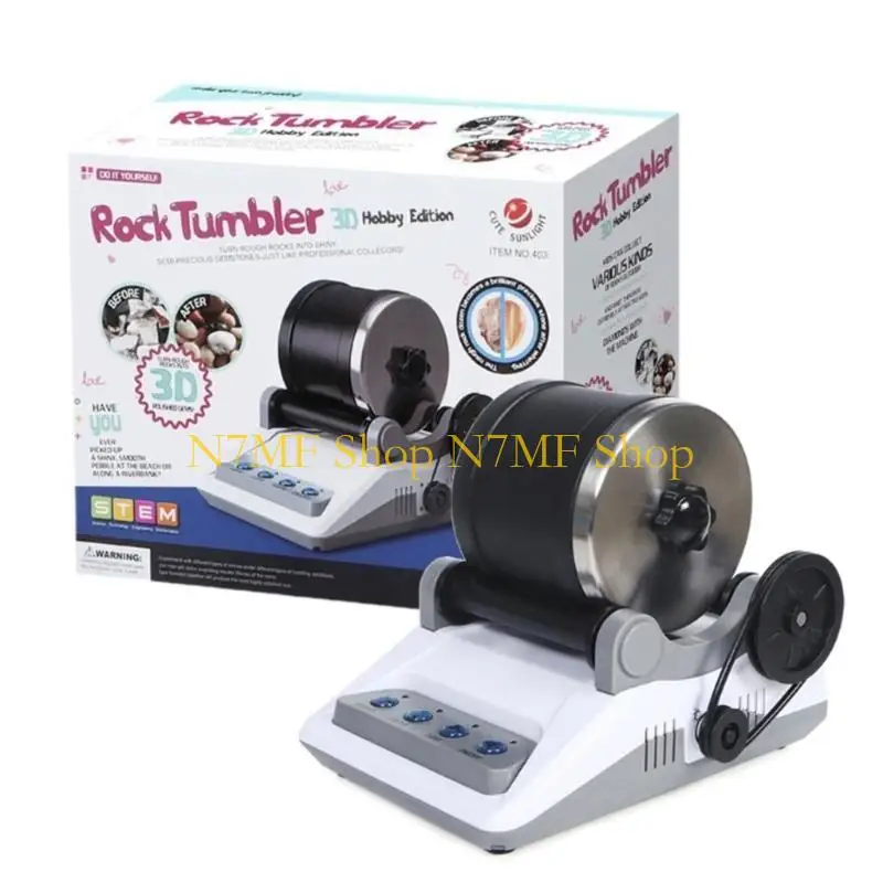 N7MF 전문 락 텀블러 내구성 전기 락 폴리 셔 DIY 스톤 연마 지질학 매니..