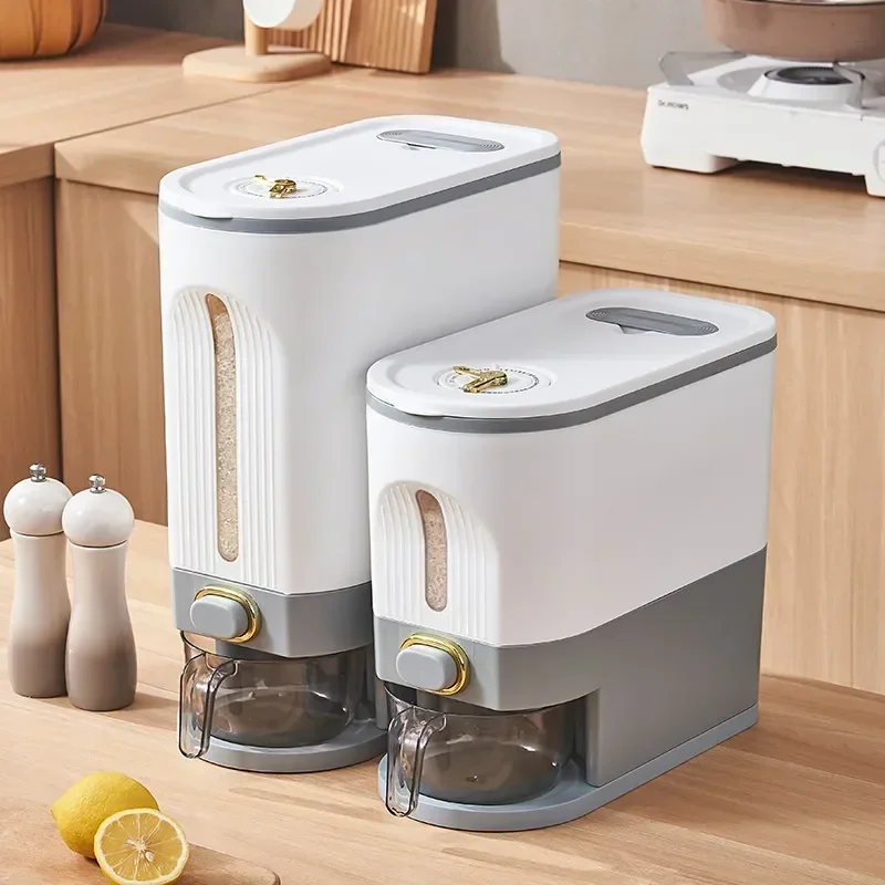

Box Corn Kitchen Cereal Grain Rice Dispenser Container Household Capacity Soybean Large Storage Proof With Moisture Lid