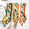 2024 New Korean Fruit Pattern Narrow Long Silk Scarf For Women With Hair Tie Scarf Professional Scarf Ribbon Tied Bag 7X130CM 1