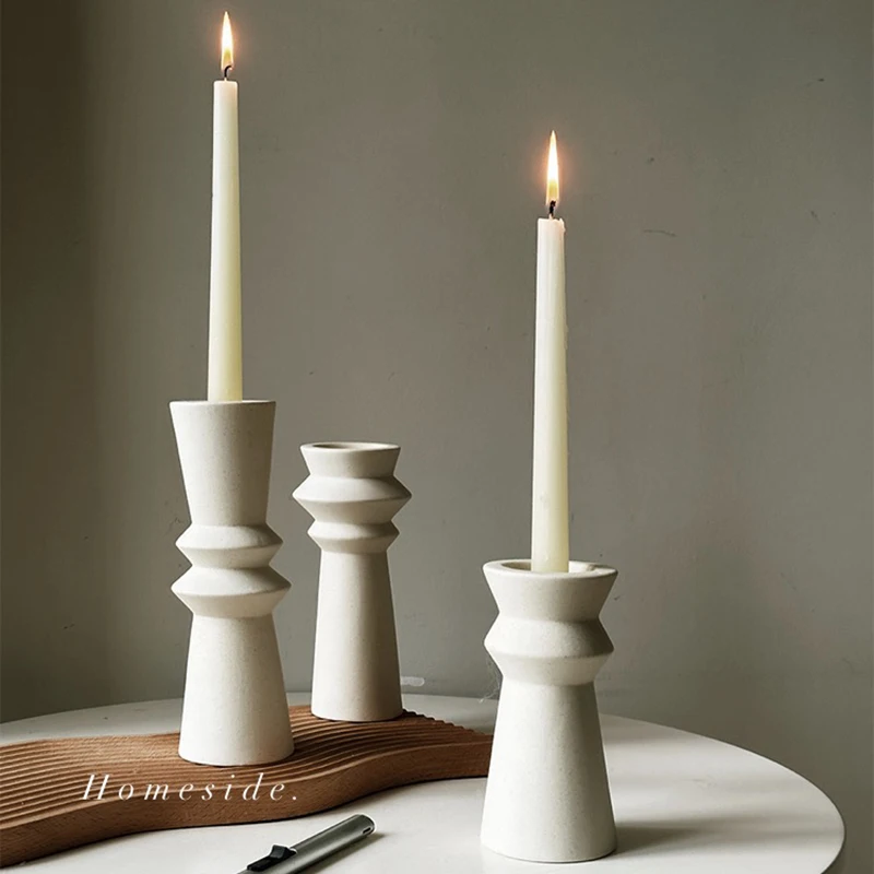 Moule En Silicone Pour Bougeoir Fait Main, Décoration De La Maison, Bougeoirs D'art Bricolage, Moule En Plâtre, Simple Ci-après, Chandelier En Ciment