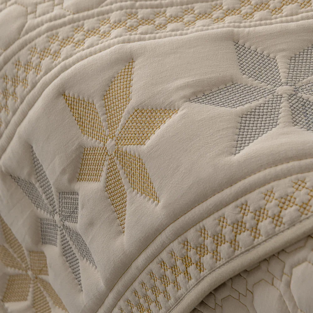 Embroidered Sofa Towel Pillowcase Polyester Cotton Sofas Cushion Anti Slip Wear-resistant Snowflake Patterned Sofa Cover Blanket 5