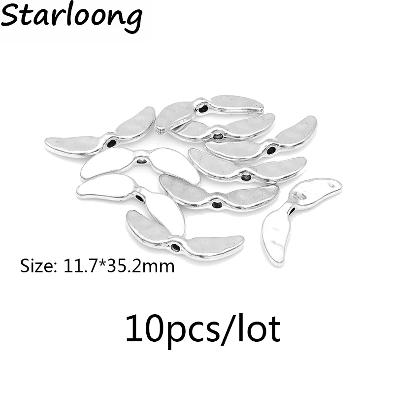 

10pcs/lot fashion wing shape antique Alloy beads spacer Jewelry Making DIY Charm beads Handmade for necklace bracelet