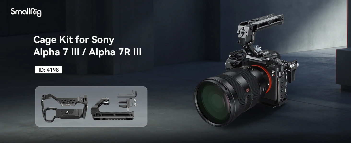 A7 III / A7R III Cage Kit for Sony Alpha 7 III / Alpha 7R III with Handle ,Cold