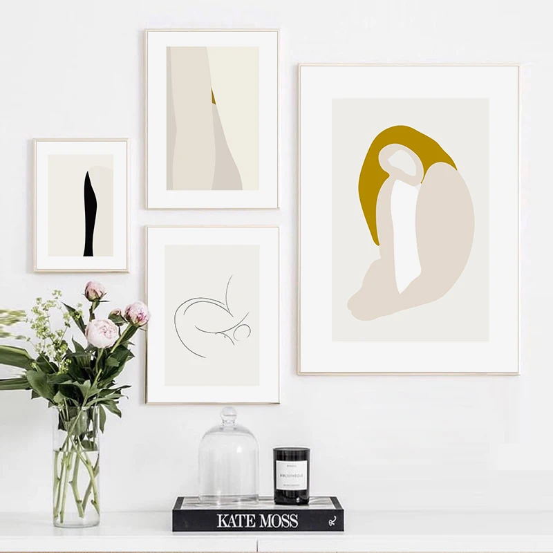 

Abstract Modern Minimalist Poster, Geometric Figure Canvas Painting, Line Aesthetic Print Wall Painting, Nordic Style Minimalist