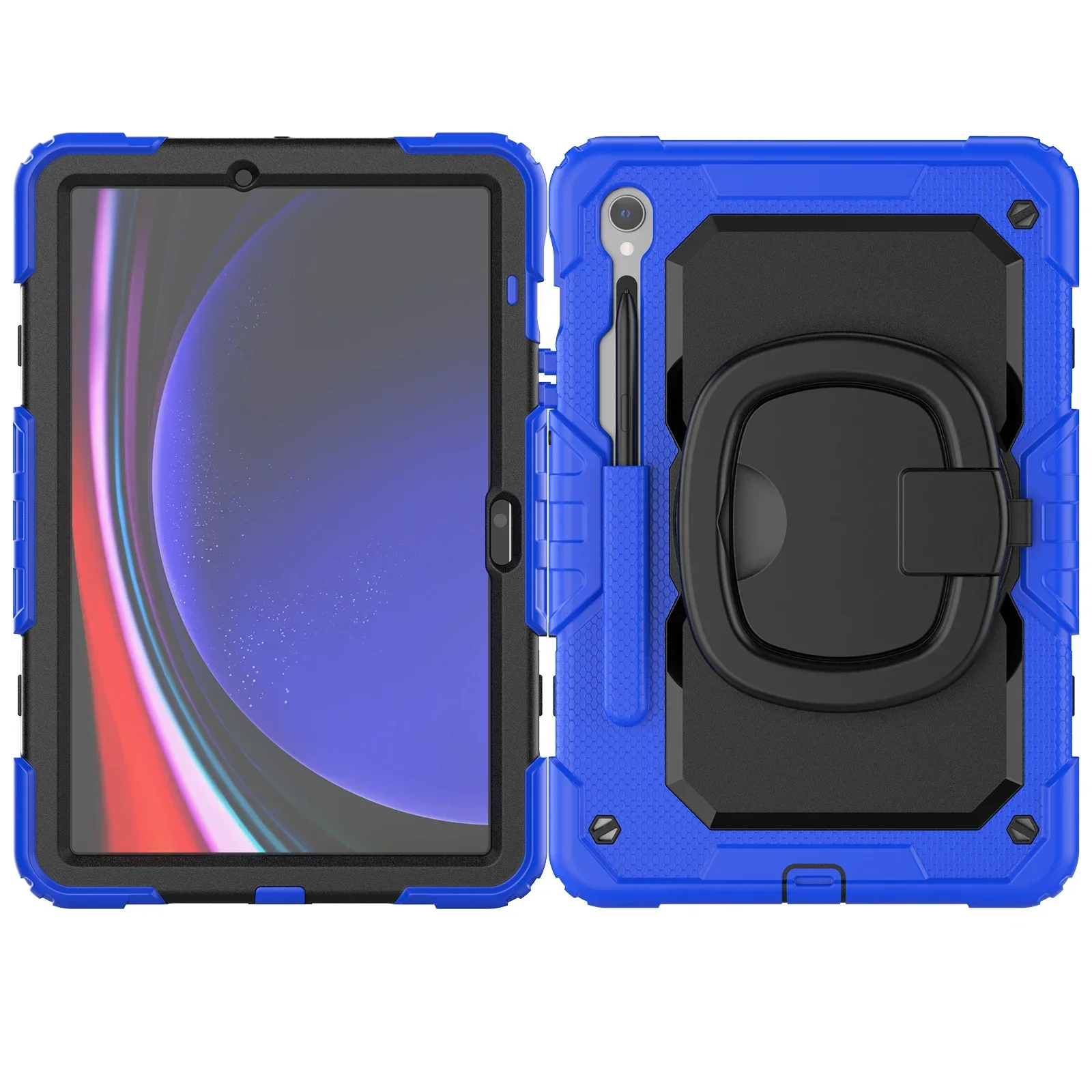 Shockproof Tablet Case with 360° Rotatable Stand & Shoulder Strap - Kids Protective Cover