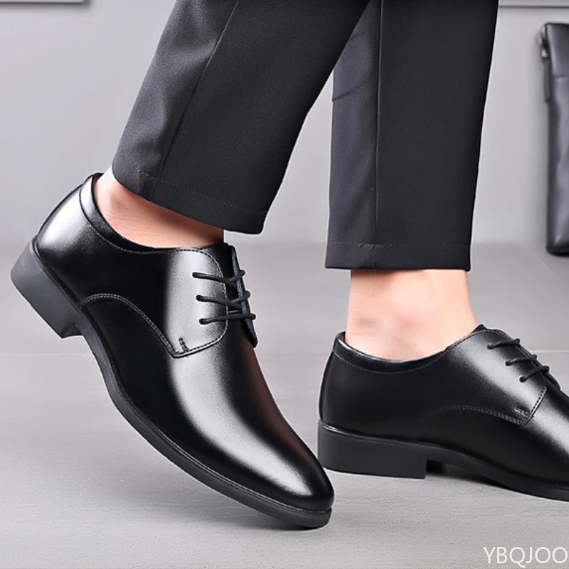 Large size fashionable men's office formal shoes low cut daily comfortable pointed multifunctional men's wedding men's shoes