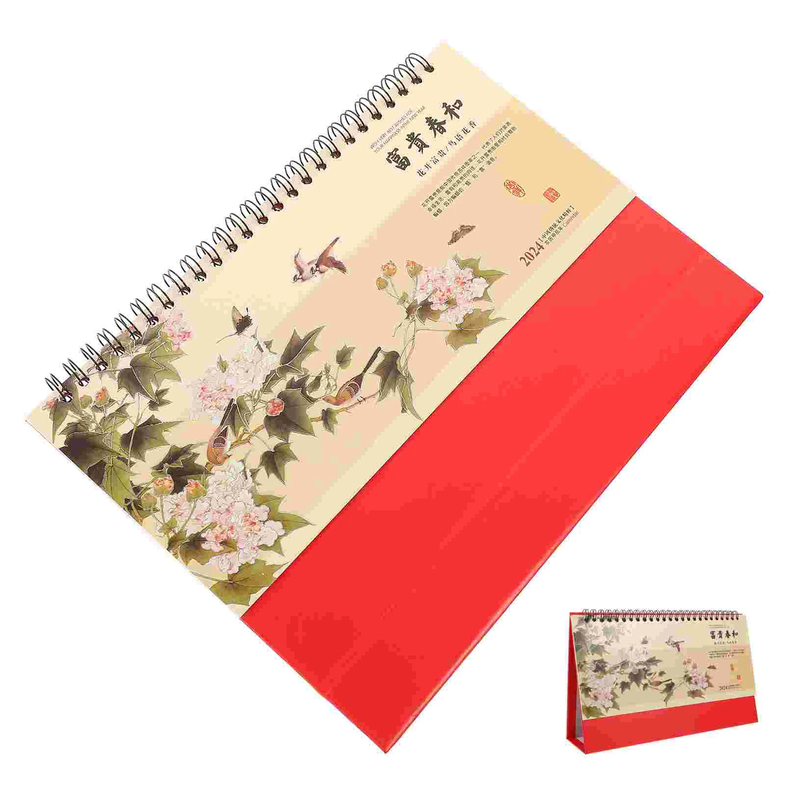 

Calendar 2024 Chinese New Year Desk Freestanding Tabletop for Schedules Decorative Home