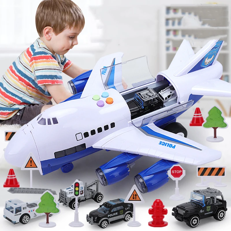 

Story Inertia Children's Passenger Music Plane Kids Simulation Toy Aircraft Track Toy Size Toy Boys Car Aircraft Large Airliner