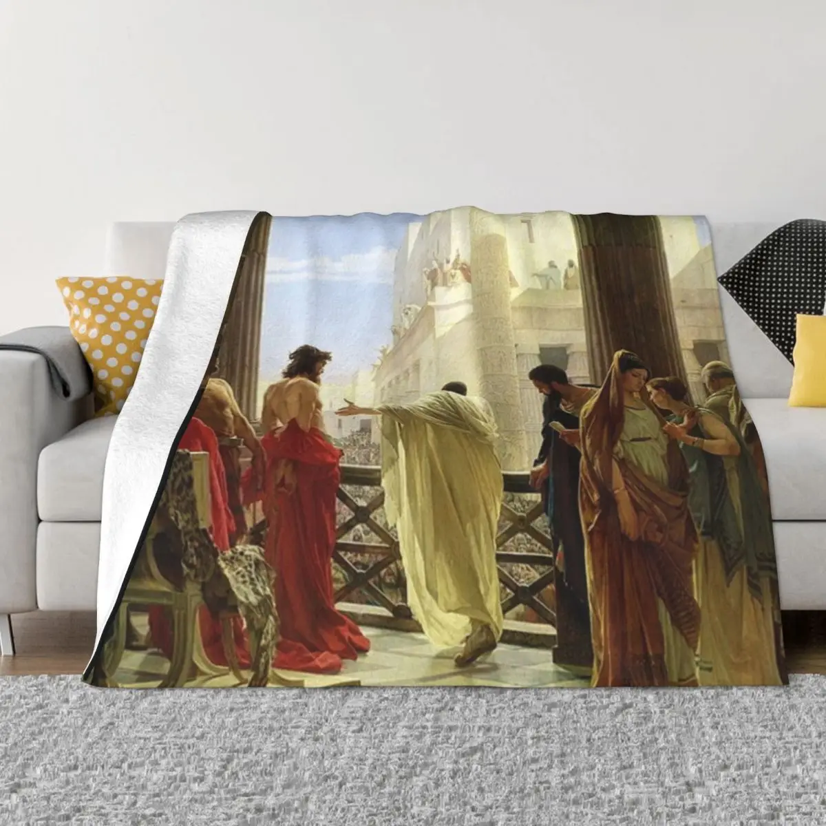 

Jesus Christ: Ecce Homo, Antonio Ciseri Throw Blanket for babies Polar Blankets
