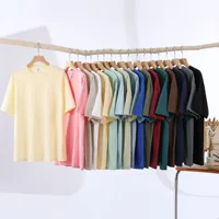 100% Cotton Five Half Sleeve Men's Women Summer T-shirt Loose Short-sleeved Casual Basic Shirt O Neck Solid Color Tops