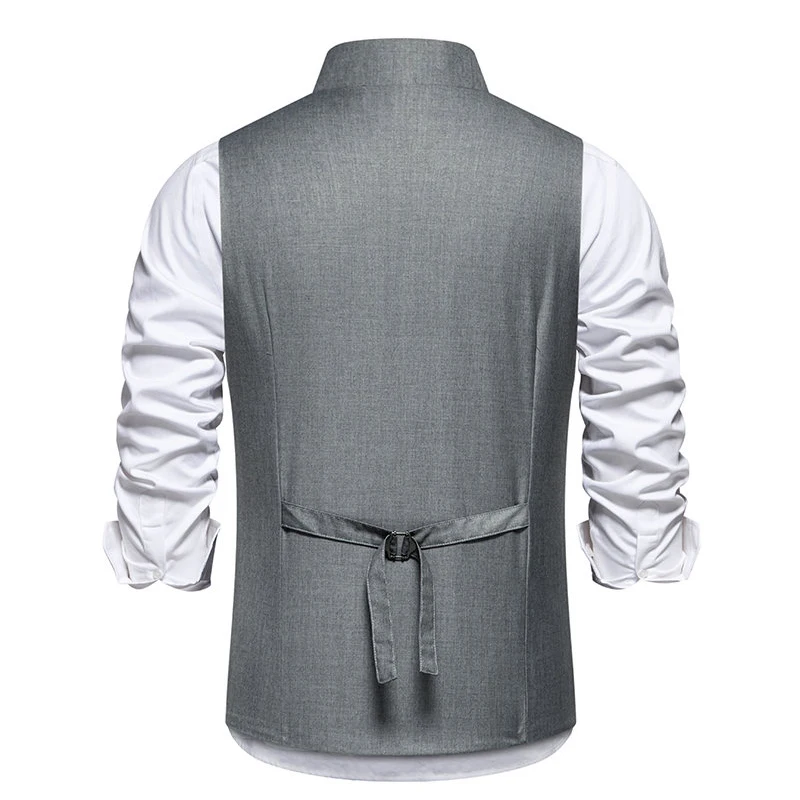 Men's Suit Vest Season Fashion Wedding Oblique Lapel Single-breasted Vest Business Dress Vest Waistcoat for Men
