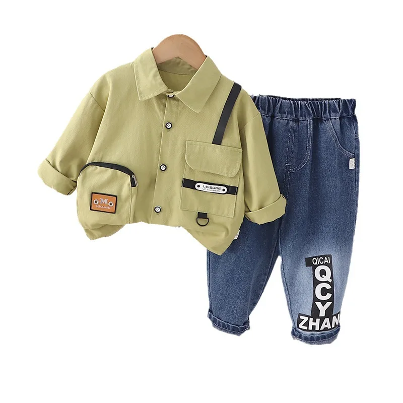 

Spring Autumn Baby Boys Clothes Suit Children Outfits Infant Pocket Long Sleeve Tops Pants 2Pcs/Sets Casual Tracksuit for Kids