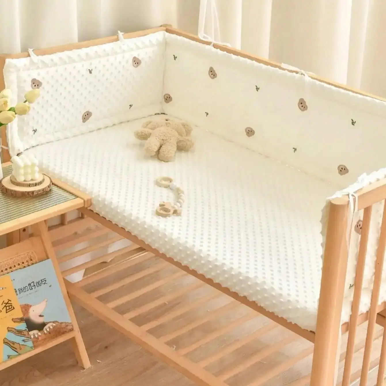 Baby Bed Bumper In The Crib Thick Soft Cot Protection Detachable Cradle Protector Children Room Decoration Baby Bed Bumper Crib - 5