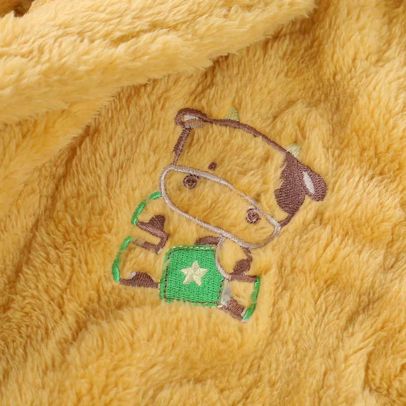 Autumn Boys Cartoon Pajamas Fashion Children Girls Thicken Flannel Nightwear Winter Warm Princess Bathroble for Kids Girls 3-15T