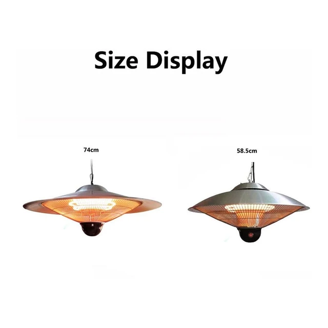 Fűtés Kültéri Melegítő Mennyezet Típusú Szénszálas Fűtőelem Lógó Vízálló Fűtő Lámpa (2200W), Eu Dugó - Image 2