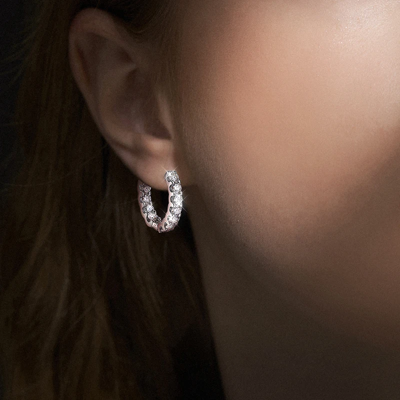 Liliana Sliver Plated White Gold Hoop Earrings 6