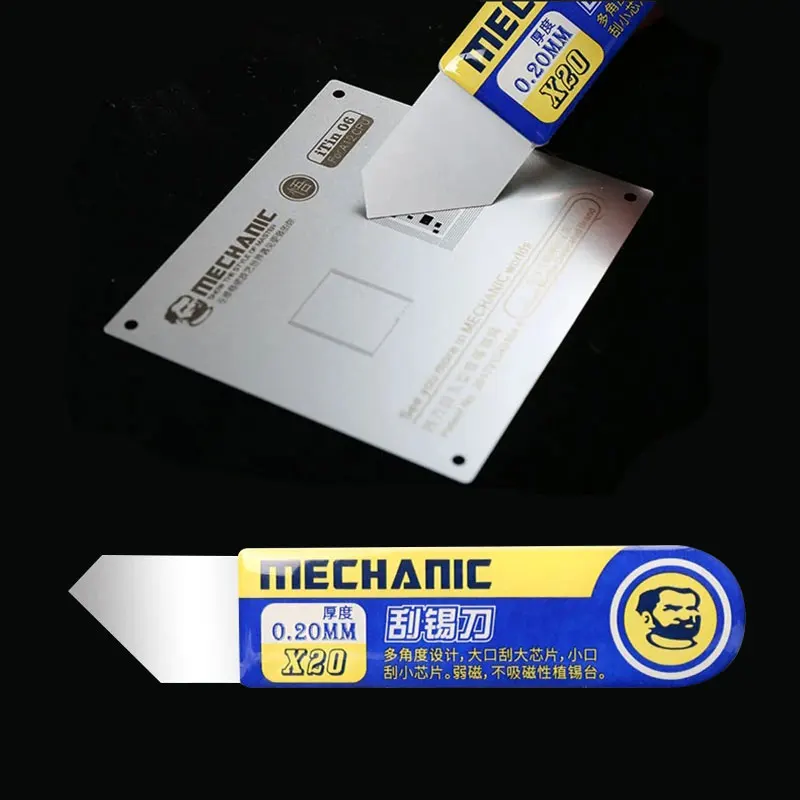 

Mechanic X20 & X22 Solder Paste Tin Scraper Knife Scraper Tin Planting BGA Stencil Reballing Mobile Phone Repair Tools