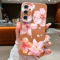 Elegant Pink Lily Flower Case - Chic and Stylish Smartphone Cover - Galaxy S26+ (A894 Brown)