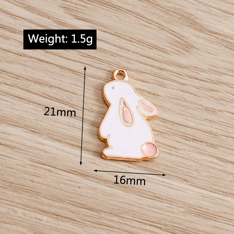 Tusember 10 Teile/los Emaille Nette Rosa Blume Kaninchen Charms DIY Schmuck Machen Tropfen Ohrring Armband Handgemachte Handwerk – Detail 21