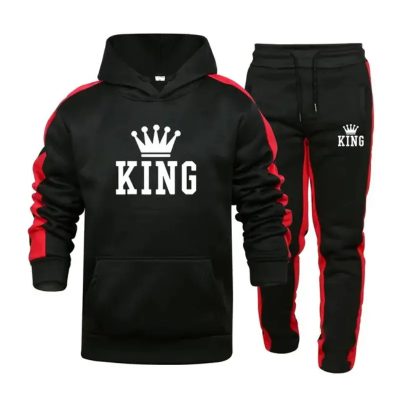 2024 Hot Sale Men Hooded Sweatshirts Suit High Quality Two Piece Set Tracksuit Outfits Autumn Winter Daily Casual Mens Clothing