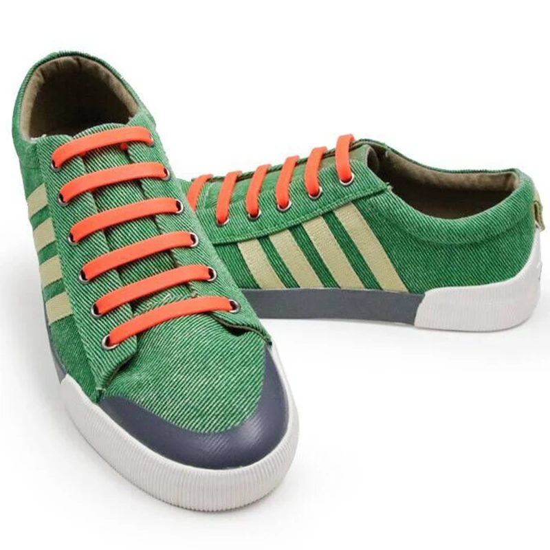 12 Pcs Silicone Shoelaces Elastic Shoe Laces No Tie Leisure