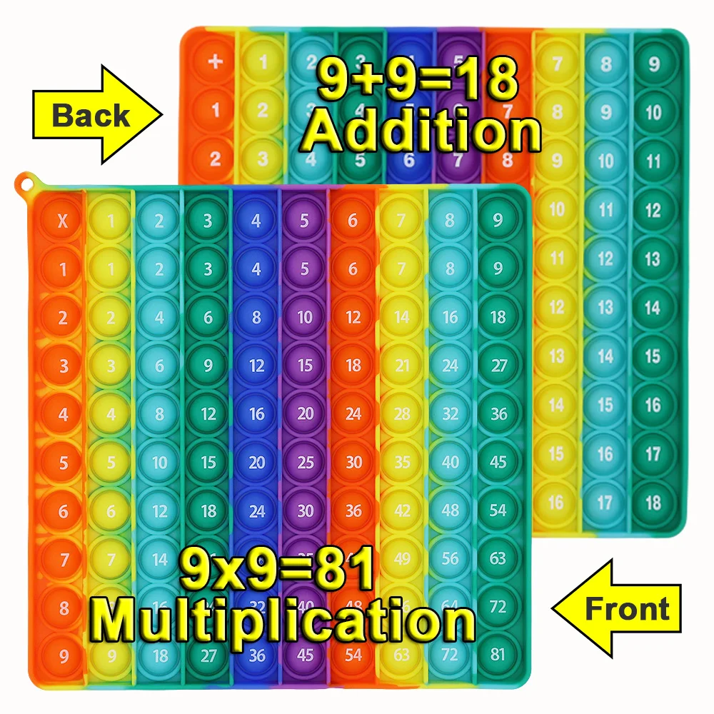 9x9 Multiplication 9 + 9 Addition 1-100 Counting Numbers Push Pop Bubble Fidget Sensory Math Educational Toys for Kids educational toys math toys