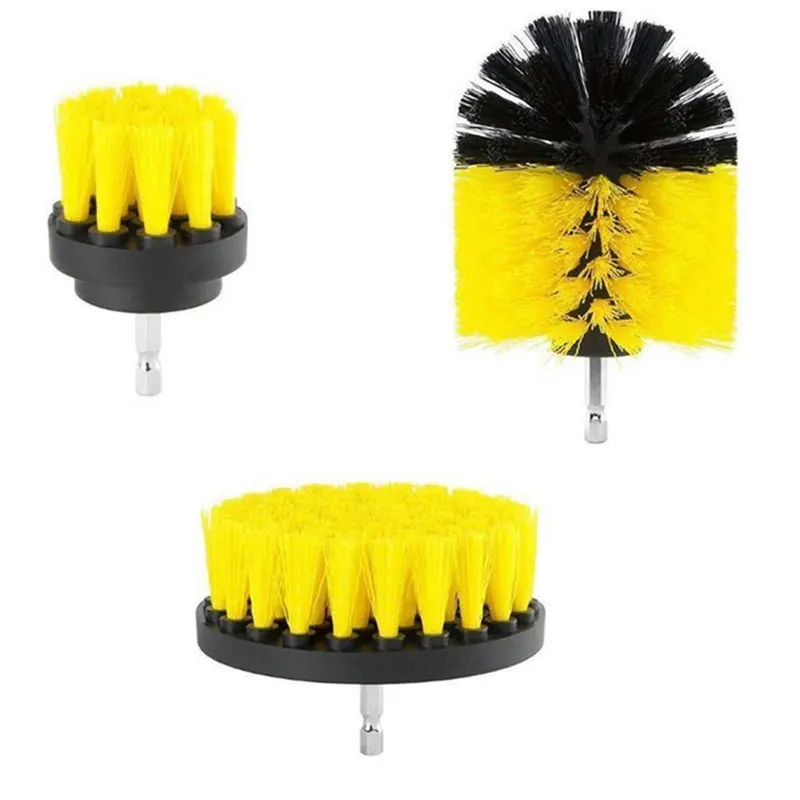 best ways to clean car seats 3Pcs/Set Electric Scrubber Brush DrillBrush Kit 2/3.5/4'' Plastic Round Cleaning Brush for Carpet Glass Car Tires Nylon Brushes best car wax for black cars Other Maintenance Products